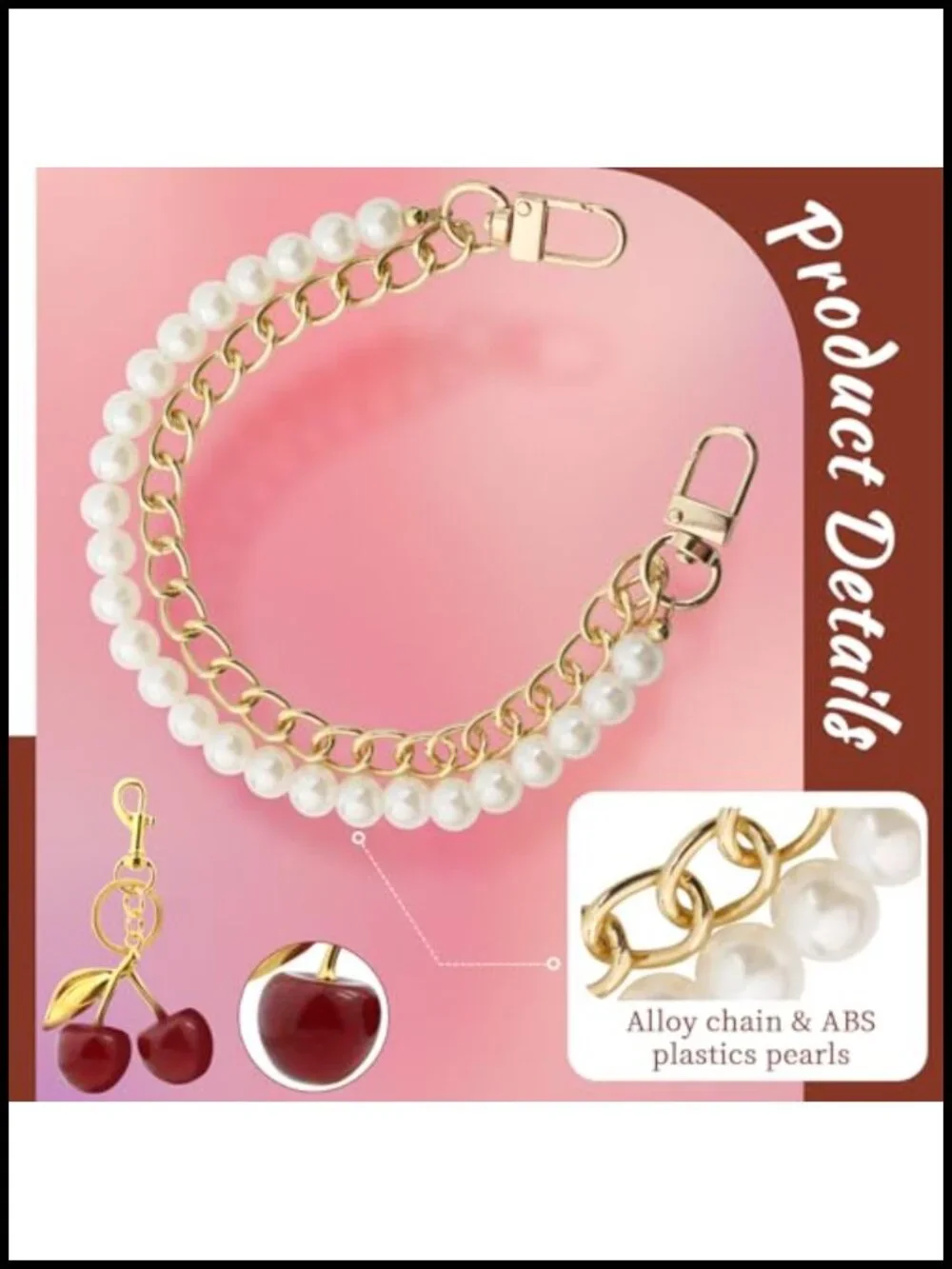 3 Pcs Bag Charms Keychains Replacement Extension Chain for Crossbody Bags